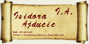 Isidora Ajdučić vizit kartica